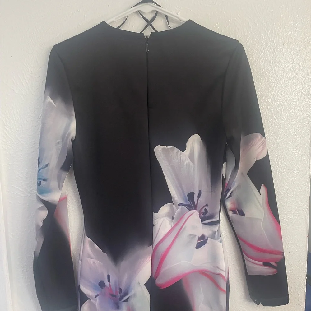 black flower dress - Picture 4 of 4